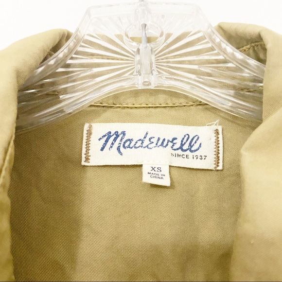 Madewell Khaki Cargo Button Down Workshirt Size XS - Picture 4 of 7